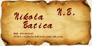 Nikola Batica vizit kartica